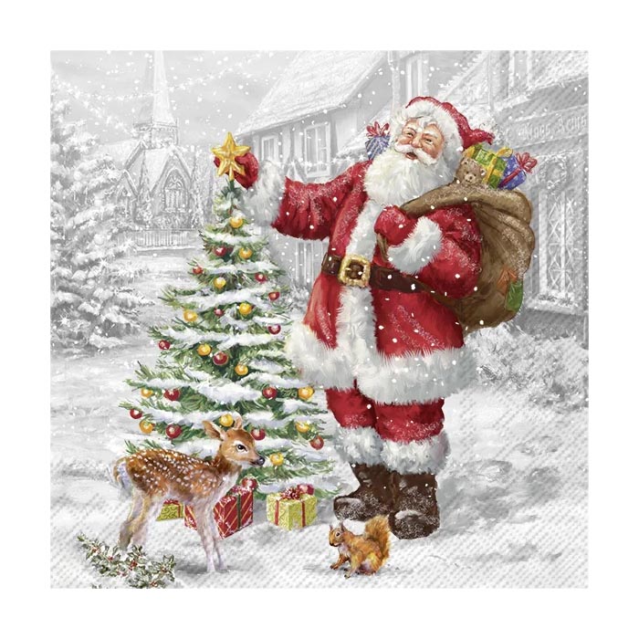 ihr Kaffeservett Jul, Santas Xmas Tree
